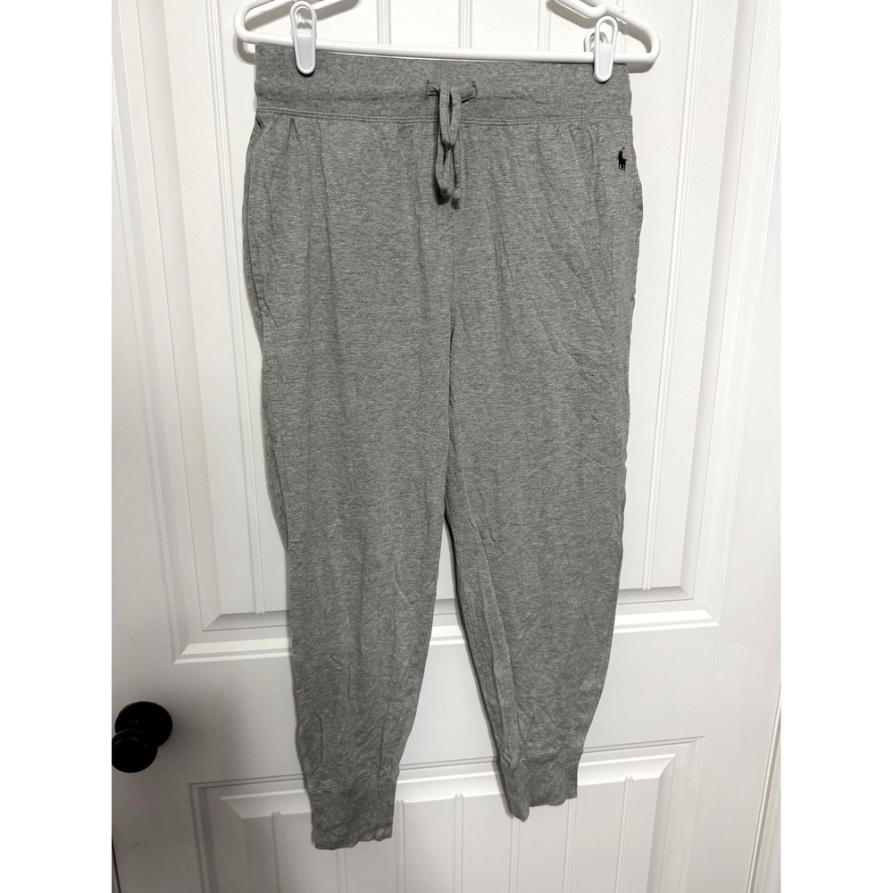 Polo Ralph Lauren Joggers Women S Gray Knit Drawstring Pony Logo EUC